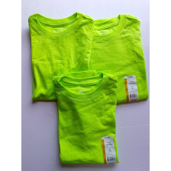 Wonder Nation Plain Neon Green sSoft Cotton Blend Boys Tee Med Lot of 3 NWT - Picture 4 of 13